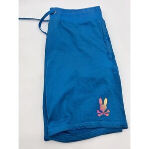 Psycho Bunny Shorts Men's XL Blue Hindes Sweat Shorts Drawstring Pockets Read‎